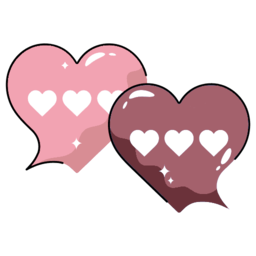 Two overlapping hearts